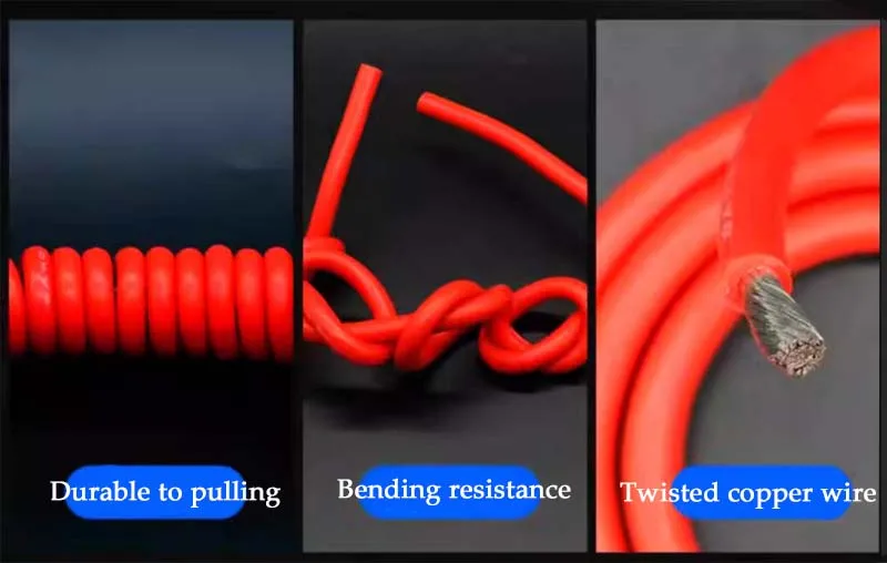 Description Picture 6 of item4 6 8 10 12 AWG Silicone Power Cable Red Black Electrical Wire Heat-Resistant Copper Cord For Battery Inverter Motor Spotlight