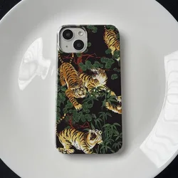 Fierce Tiger in Jungle Oil Painting Fashion Phone Case - Artistic Design Back Cover for iPhone 12 Pro (1)