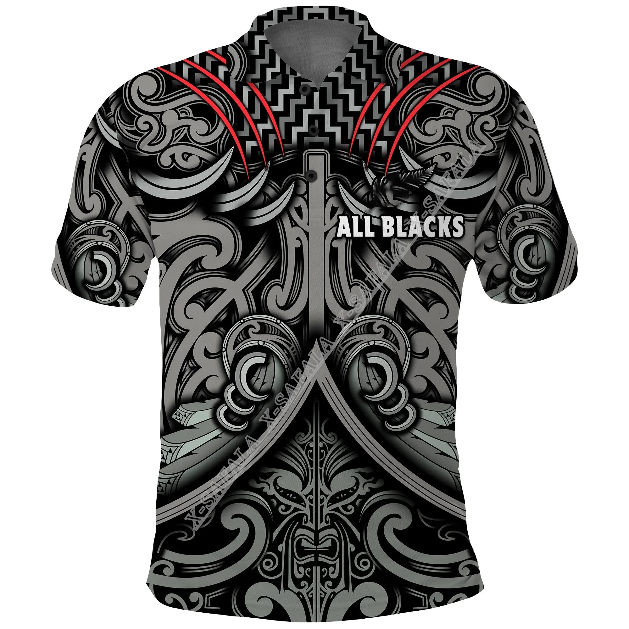 

New Zealand Rugby 3D Print Men Polo Shirt High Quality Breathable Short Tee Top Sport