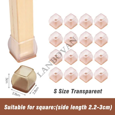 16pcs Enhanced Silicone Furniture Leg Protectors - Non-Slip Felt Pads
