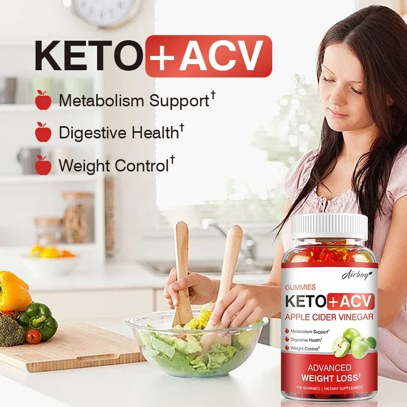 Keto + ACV Gummies-Supports Digestion, Metabolism, Gut Detoxification and Cleansing