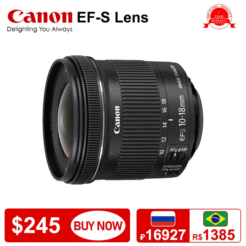 Canon EFS 1018mm F4.55.6 IS STM Lente Canon Wideangle Zoom Lens For