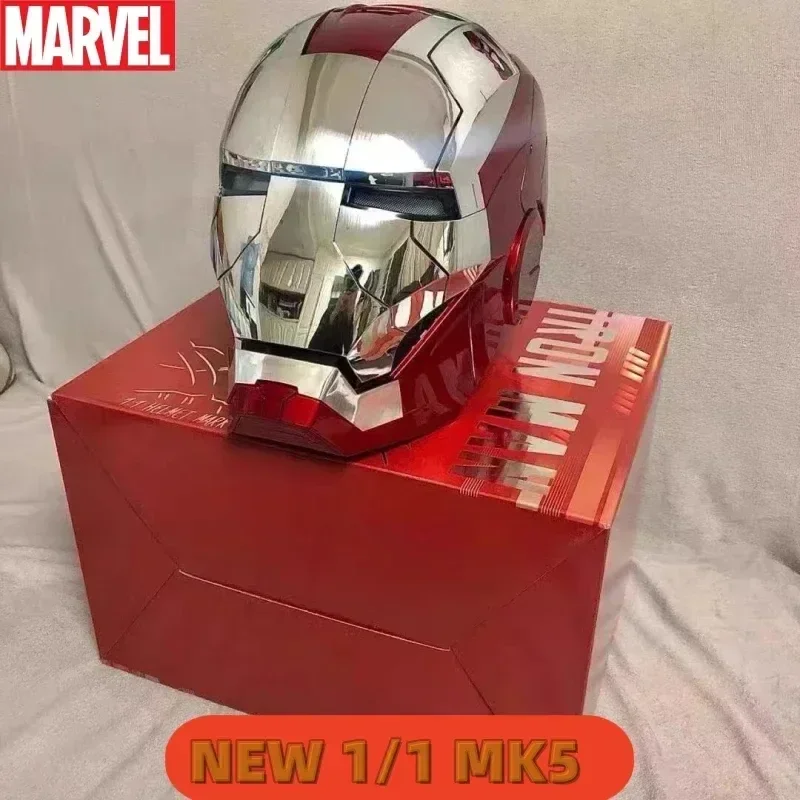 

Marvel Iron Man Autoking 1/1 Mk5 Helmet Remote And Voice Control Iron Man Automatic Helmet Mask With Led Light Figure For Boys