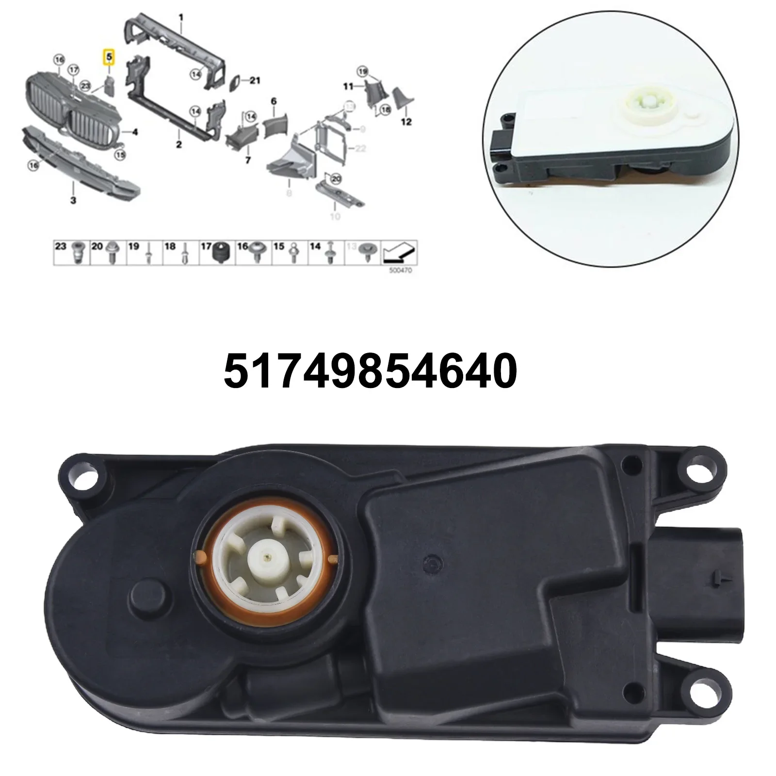 Upper Grille Active Shutter Actuator Car Radiator Grille Shutter Actuator For BMW 5 6 7 SERIES G30 G31 G32 GT G11 HVAC Heater Air Blend Door Actuator