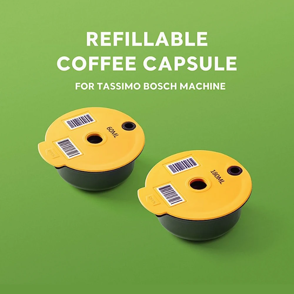 Icafilas Capsula Di Caffè Riutilizzabile 60/180Ml Per Tassimo Bosch Macchina Filtro Ricaricabile Tazza Pod Macchina Per Caffè Espresso Silicone Alimen