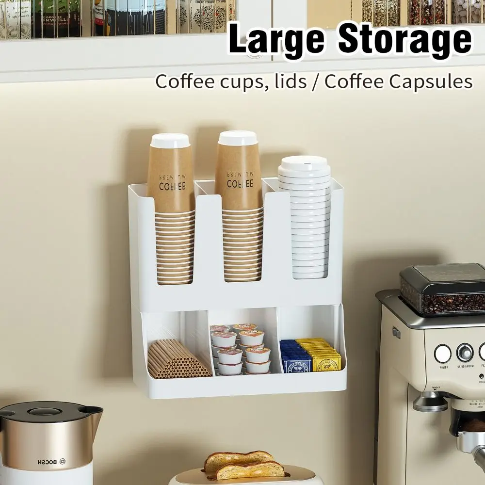 6 Compartments Upright Paper Cup Dispenser Multi-Functional Stackable ...