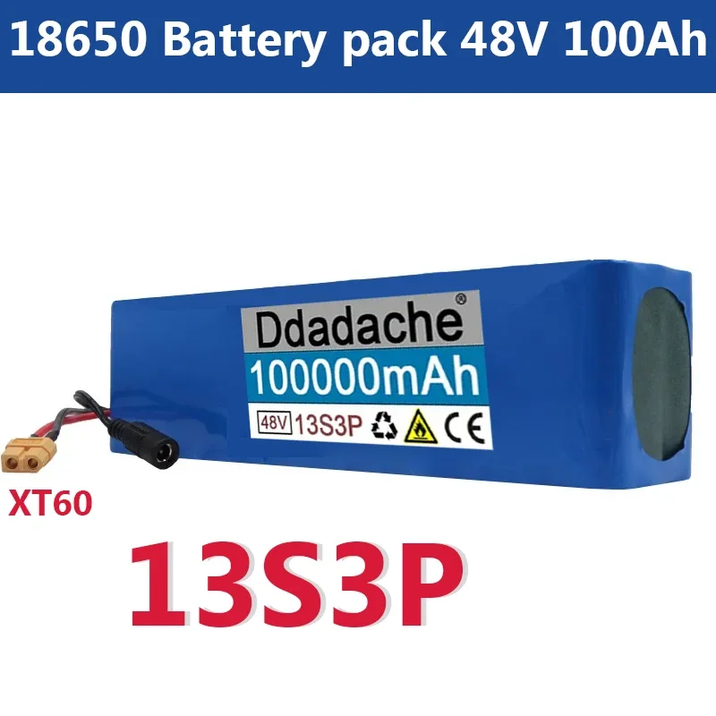 

48V 100Ah Lithium Ion Battery 1000w 13S3P Lithium Ion Battery Pack for 54.6v E-bike Electric Bicycle Scooter with BMS