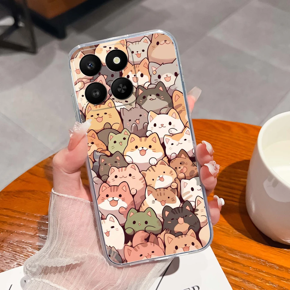 Cute Panda Cartoon Pattern Transparent Soft TPU Silicone Phone Case - Lightweight Bumper