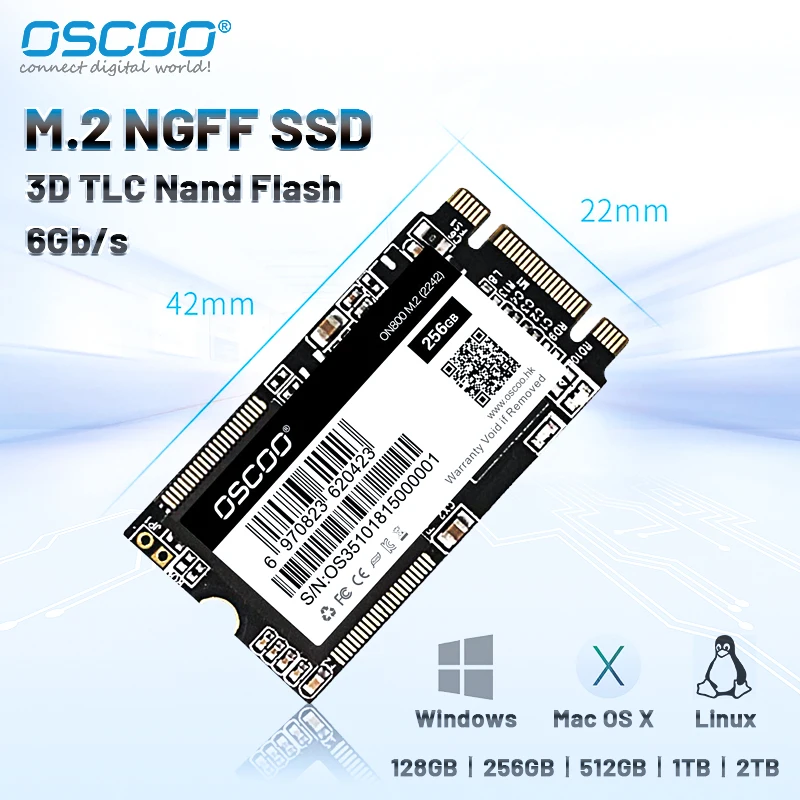 

OSCOO M.2 SSD SATAIII 128GB 256gb 512 gb Disk HDD 2242 NGFF M2 SATA 1tb 2tb 120gb 240gb Hard Drive for Laptop Destop Thinkpad