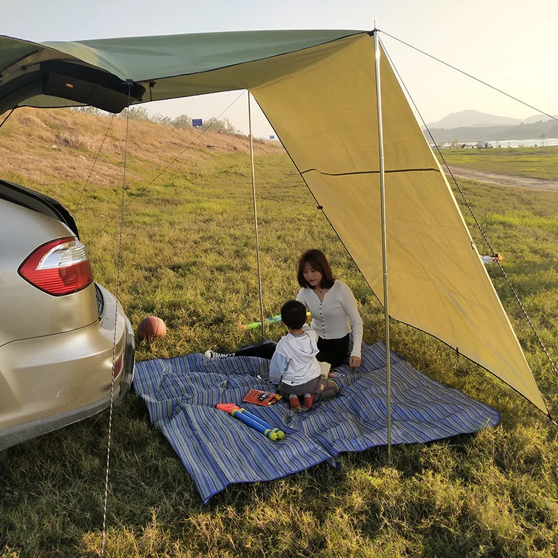 Car SUV Shelter Sunshade Side Car Roof Top Awning Camping Tent Tarp  Waterproof Self Driving Garden Travel Picnic Rain Canopy