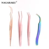 AGARAKU Lash Cluster Tweezers DIY Lashes Pink Tweezer Volume False Eyelash Extensions Lash Applicator Makeup Tools 1