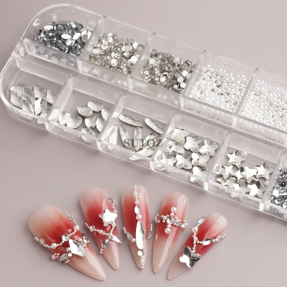 1 Box Mix Red Heart Nail Rhinestones Champagne Nail Gems Kawaii Nail Charms  for Acrylic Nails Alloy Nail Studs Nail Jewelry - AliExpress