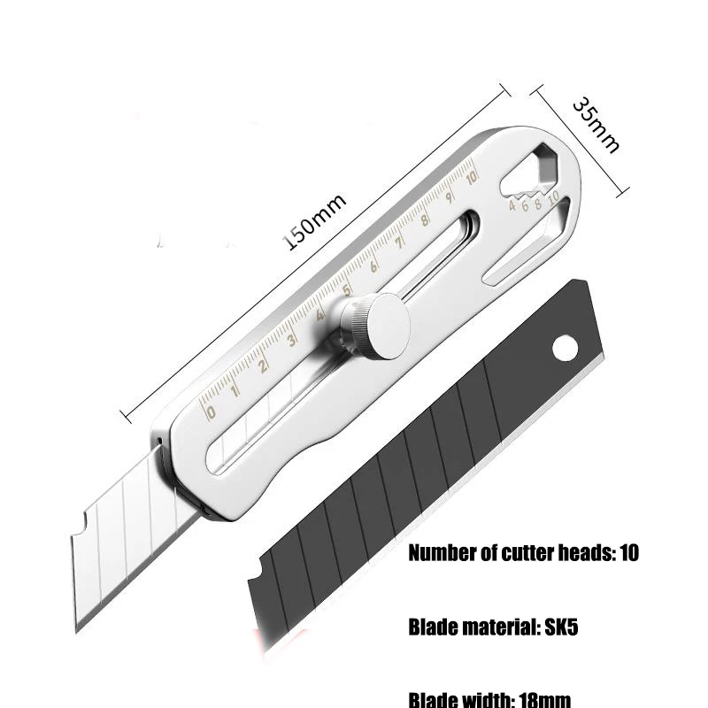 Utility knife All Steel Thickened Stainless Steel Cutting Paper Wallpaper Knife Industrial Grade Ultra-sharp Durable Metal Blade