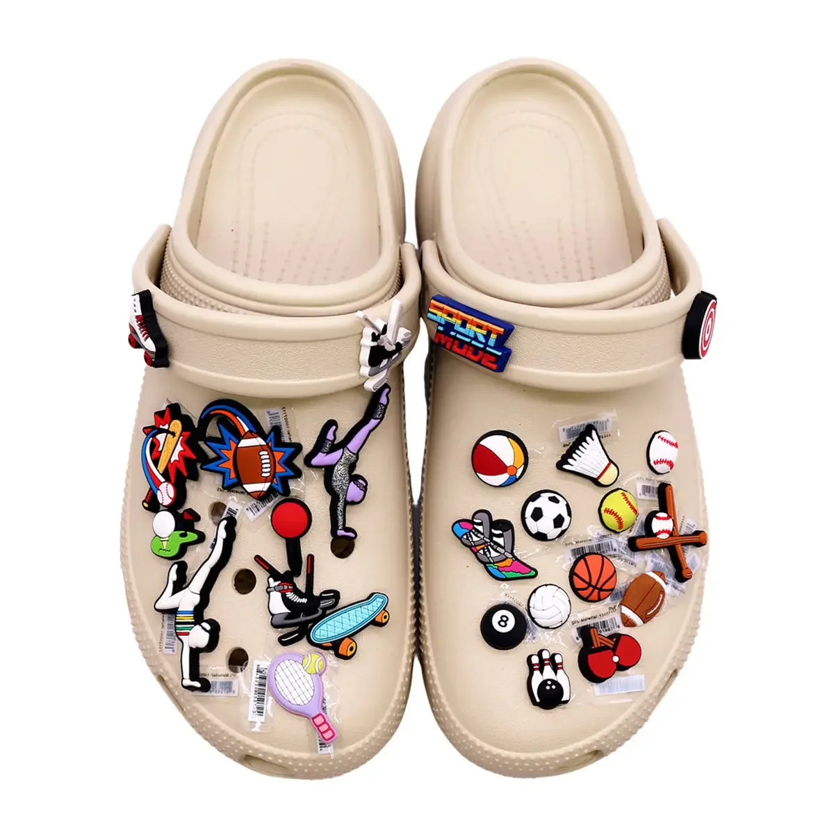 Original Athletic Sports PVC Shoe Charm Accessory - Softball and Surfing Sandal Decoration Pin