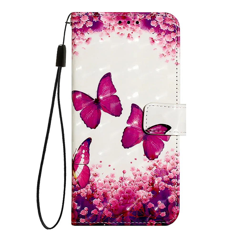 Chic Floral Butterfly Flip Leather Phone Wallet Cover