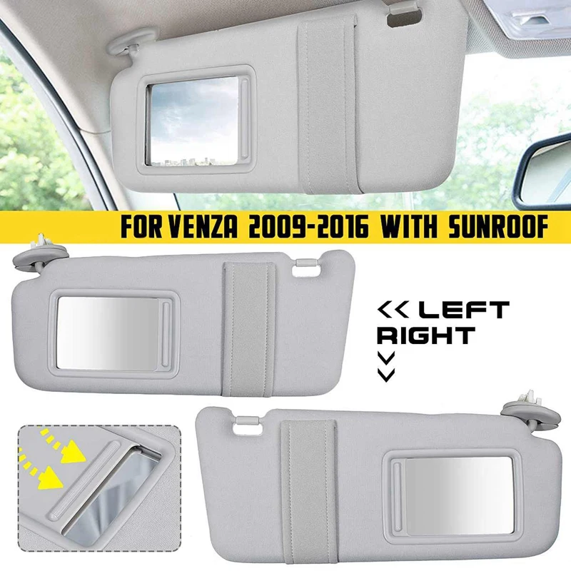 

Left Drivers Side Sun Visor with Mirror 74320-0T022-B1 for Toyota Venza 2009-2016 Sunshade Sun Cover Trim 74320-0T020