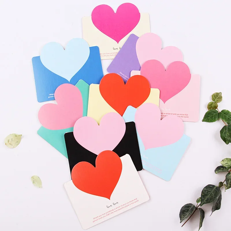 10 pcs Love Valentine's Day greeting card creative small love shaped blessing wedding blessing cards gift thank you card for greeting cards,thank you cards