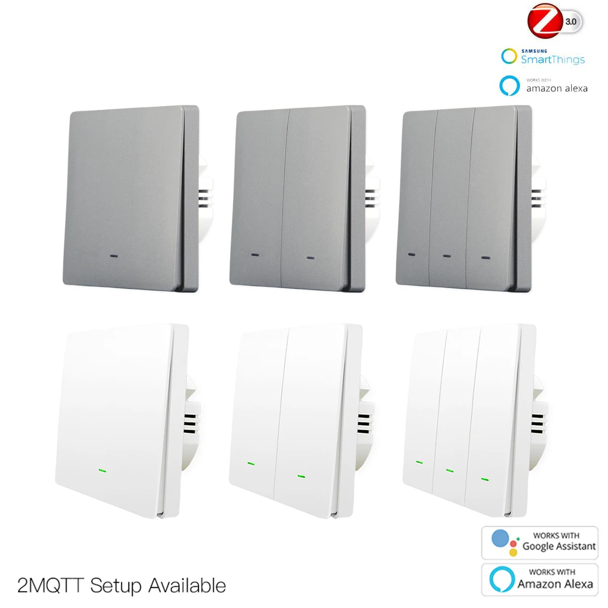 

220V UK EU ZigBee Button Wall Switch 10A Smart Light Switch Wireless Voice Control Smart Home For TUYA Alexa SmartThing hub