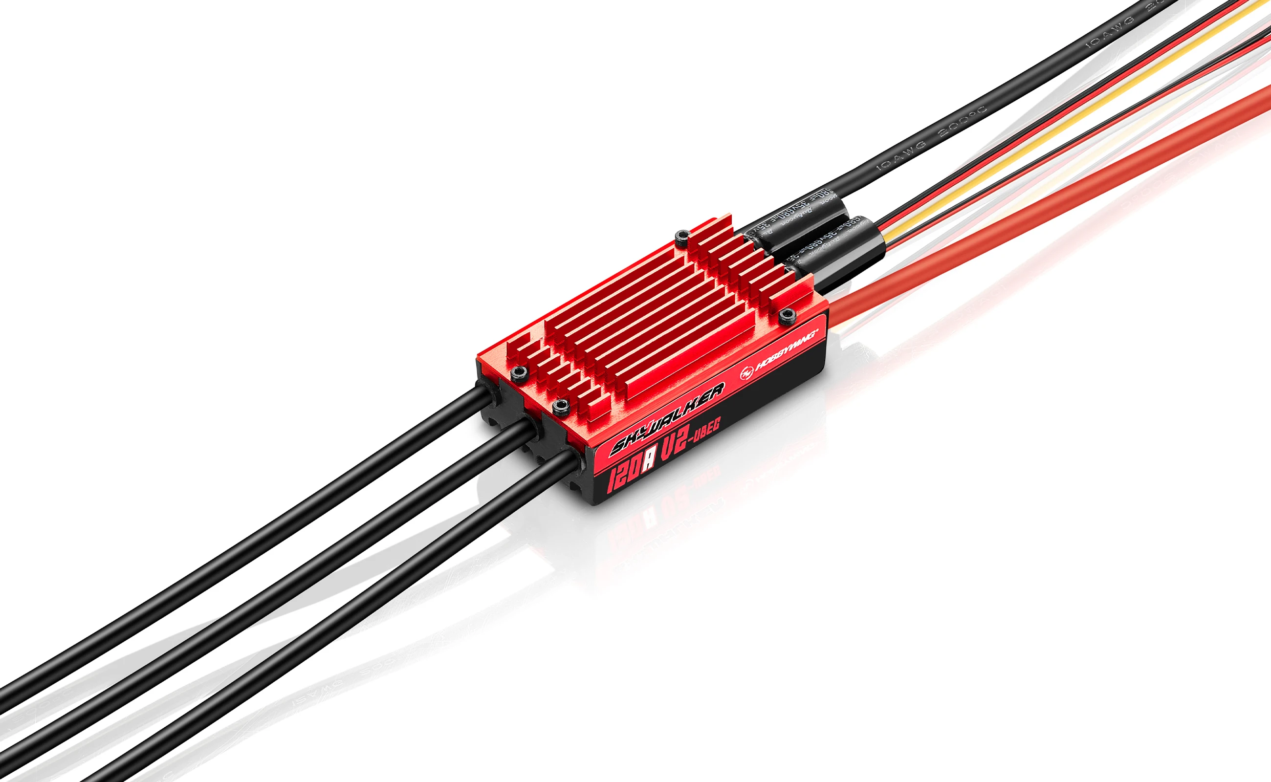 Контроллер скорости Hobbywing Skywalker 120A V2 ESC HV 3-8S LiPo с UBEC/режимом поиска/обратным тормозом для радиоуправляемого самолета
