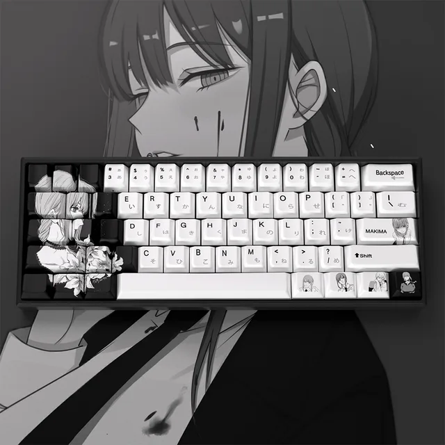 105 Keys Flower Makima Keycap Dye Sub Keycaps For 61/64/68
