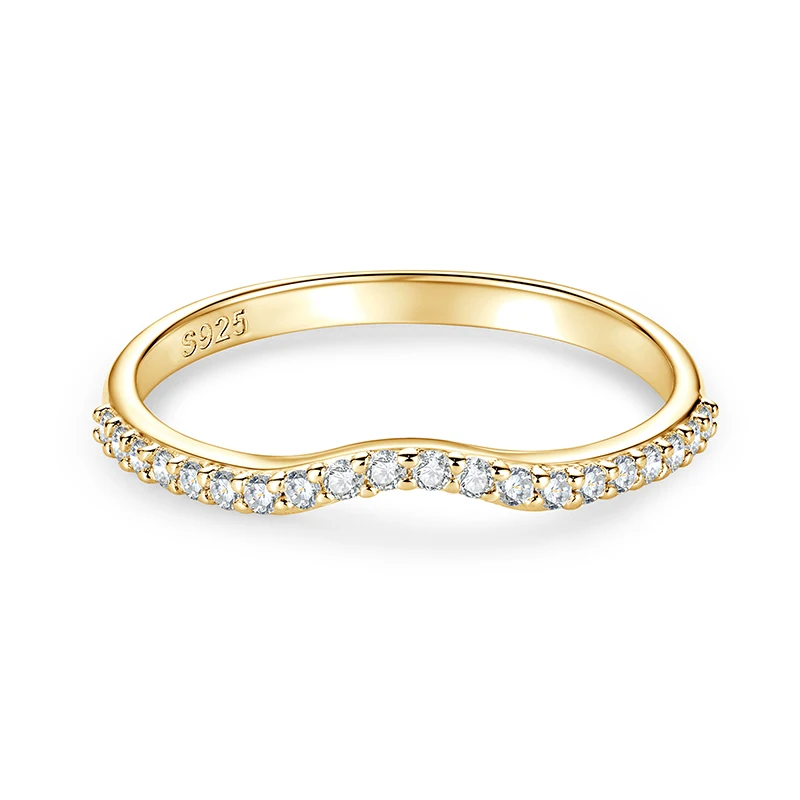 RAPRGOLD 1.3mm 라운드 모이사나이트 얇은 스택형 반지 여성용 미니멀리스트 하프 이터니티 밴드 웨딩 파인 주얼리 선물