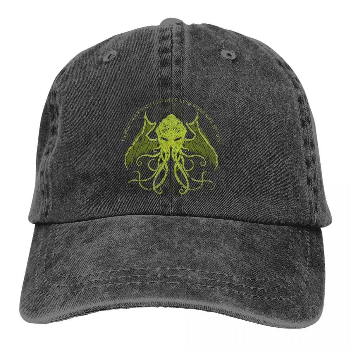 

Cthulhu Lovecraft Distressed Chant Design V2 Baseball Caps Peaked Cap Miskatonic Univesity Sun Shade Hats for Men Women