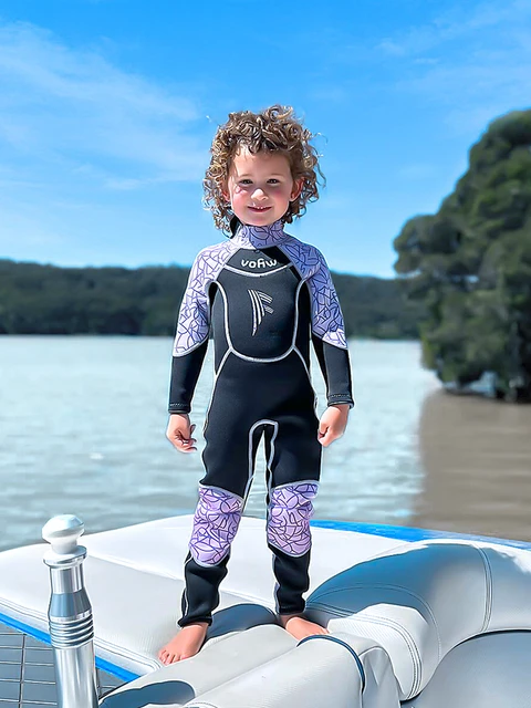 Traje de buceo de neopreno con forro polar para niños, traje de baño de  surf, traje de neopreno para niños para piscina de apnea, 3,5mm - AliExpress