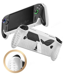 Silicone Shockproof Ergonomic Grip Case with Kickstand - Anti - Slip Protective Cover (White)
