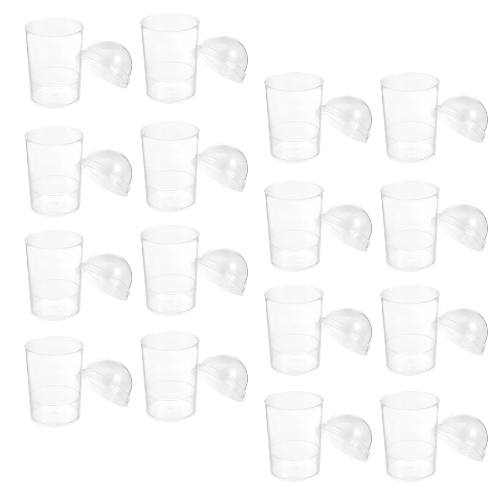 20 Pcs Sweet Dessert Cup Plastic Mugs With Lids Pudding Cups Jelly Parfait Ice Cream Disposable Cups Transparent Mugs Elegant