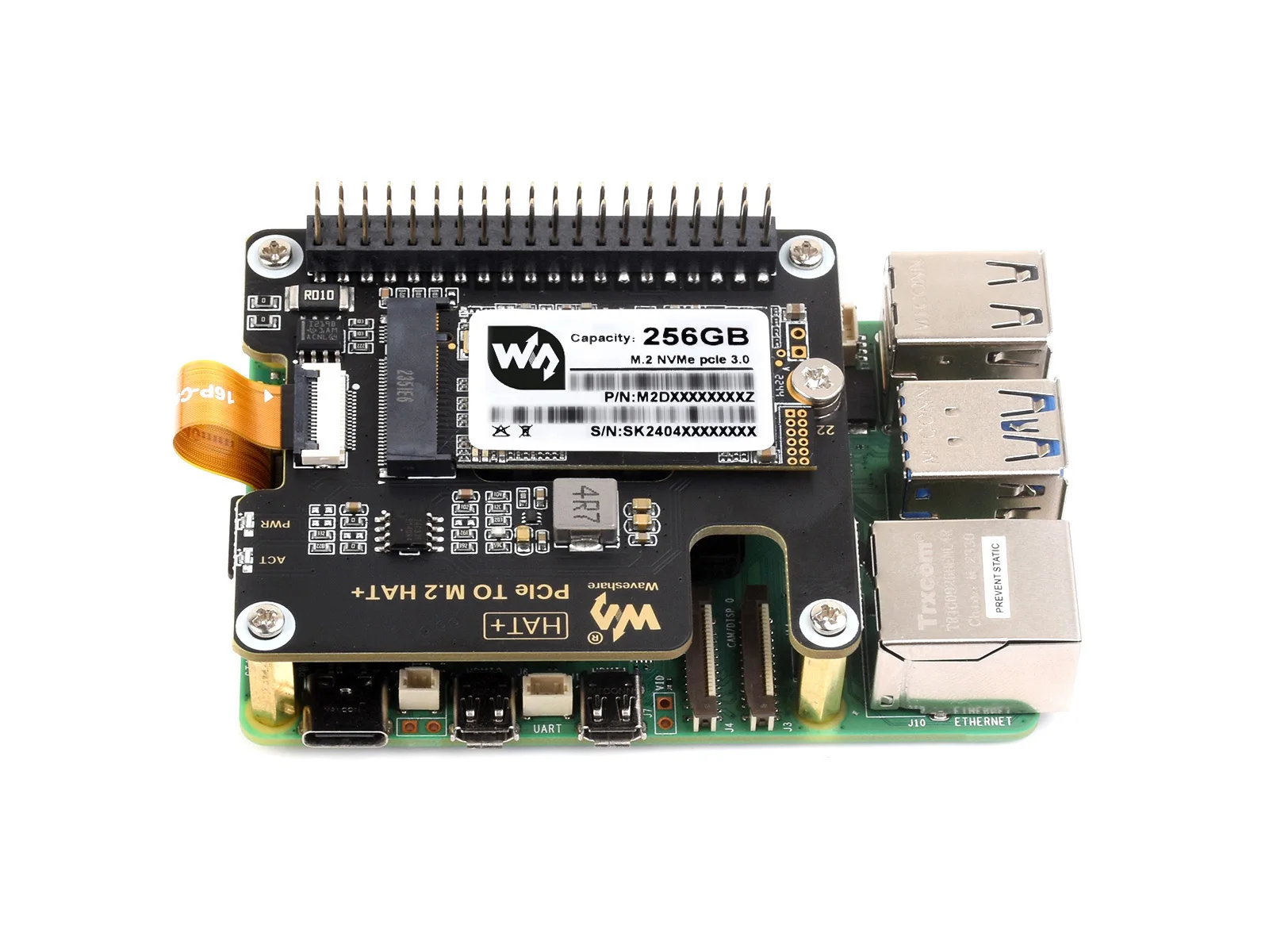 Waveshare SK M2 NVME 2242,  ָ Ʈ ̺, ǰ 3D TLC ÷ ޸, NVMe , M.2 ̽, 128GB, 256GB