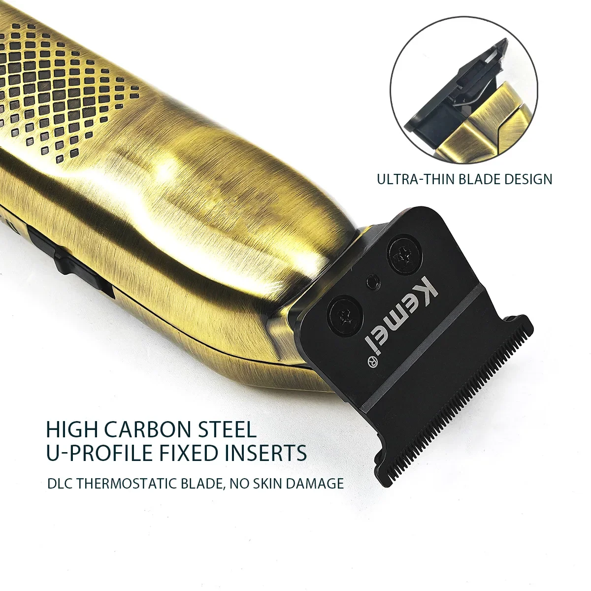 Kemei 2230 2236 All Metal Electric Barber Trimmer Brushless Motor 7500/7800RPM Barber Shop Salon Tool with Base Man Hari Clipper 5