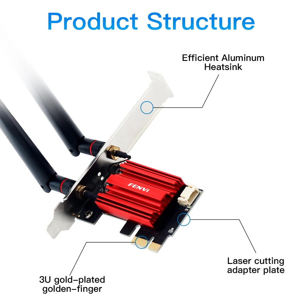 AC1200 WiFi PCIE Adapter 2.4Ghz/5Ghz Bluetooth FV-AC1200 Dual Band Wireless Lan