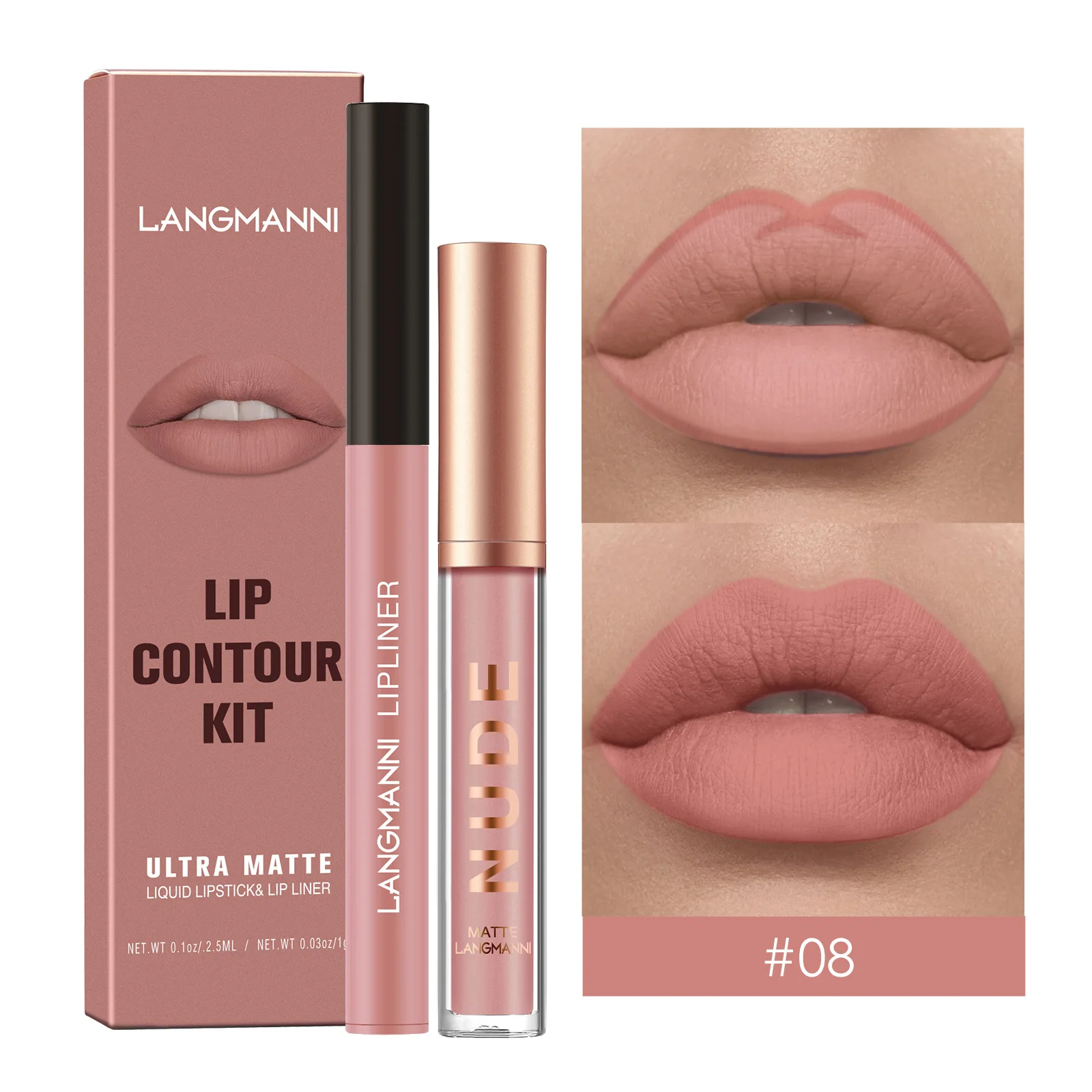 Lip Gloss Lip Liner Set 2pcs/set Lip Makeup Lip Balm Lip Glaze Lip Tint Lip Oil Lip Stain Lip Lacquer Lip Plumper
