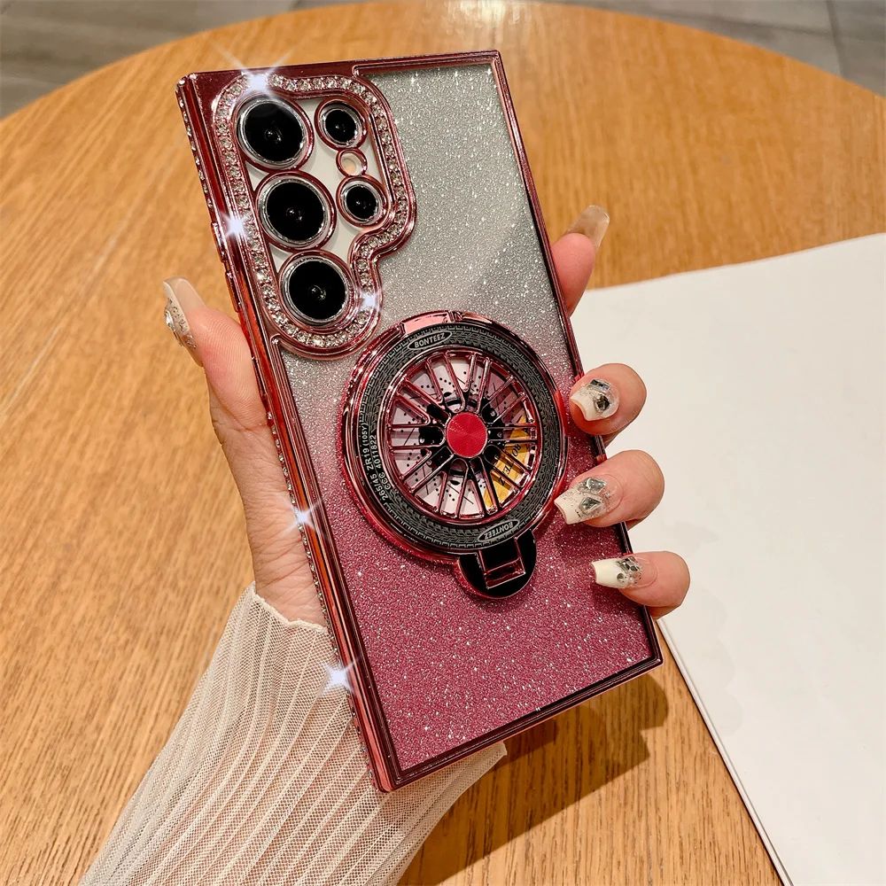 Coque de téléphone magnétique à paillettes pour Samsung S24 S23 Ultra S22 Plus A73 A55 A54 A53 A52 A35 A34 A15 A12 5G_voghion.com