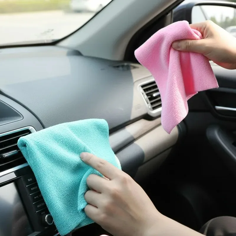Car Microfiber Cleaning Towel Easy Tear Rags Scratch-Free High Absorbent for Dashboard Seat Interior Auto DIY Detailing Cloth