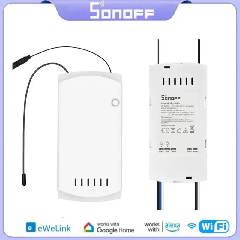 

Умный потолочный вентилятор SONOFF IFan04, лампа с выключателем, контроллер ESP WiFi RM433, поддержка Alexa Google EWeLink Alice Home Assistant