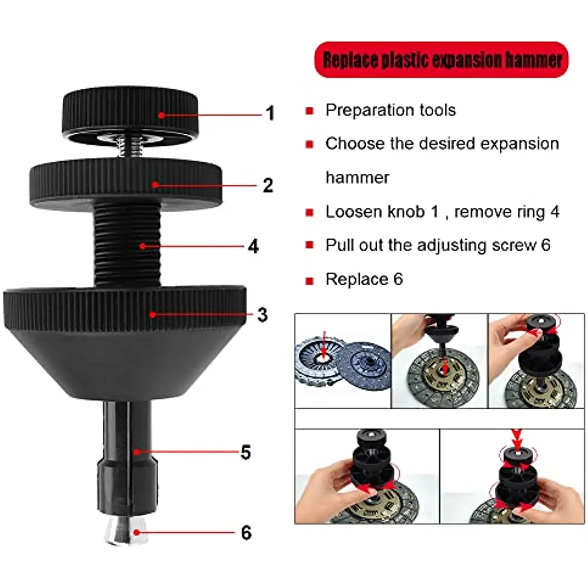 Universal Clutch To Hole Corrector Alignment Tool, Clutch Alignment Disassembly Clutch Calibration Tool, Suitable For 99% Clutch 5