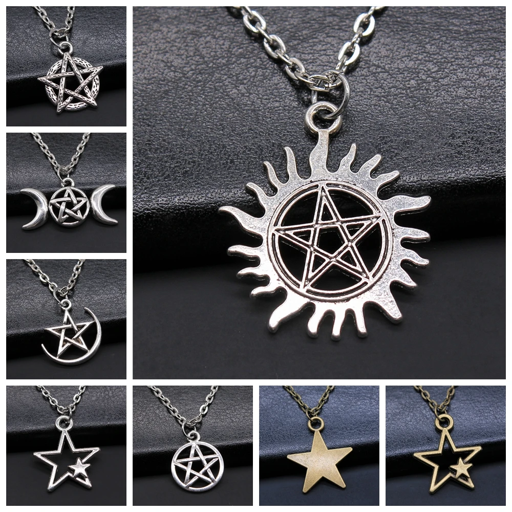Hot Fashion Vintage Pentagram Star Statement Pendant Necklace For Women Jewelry - Image 2
