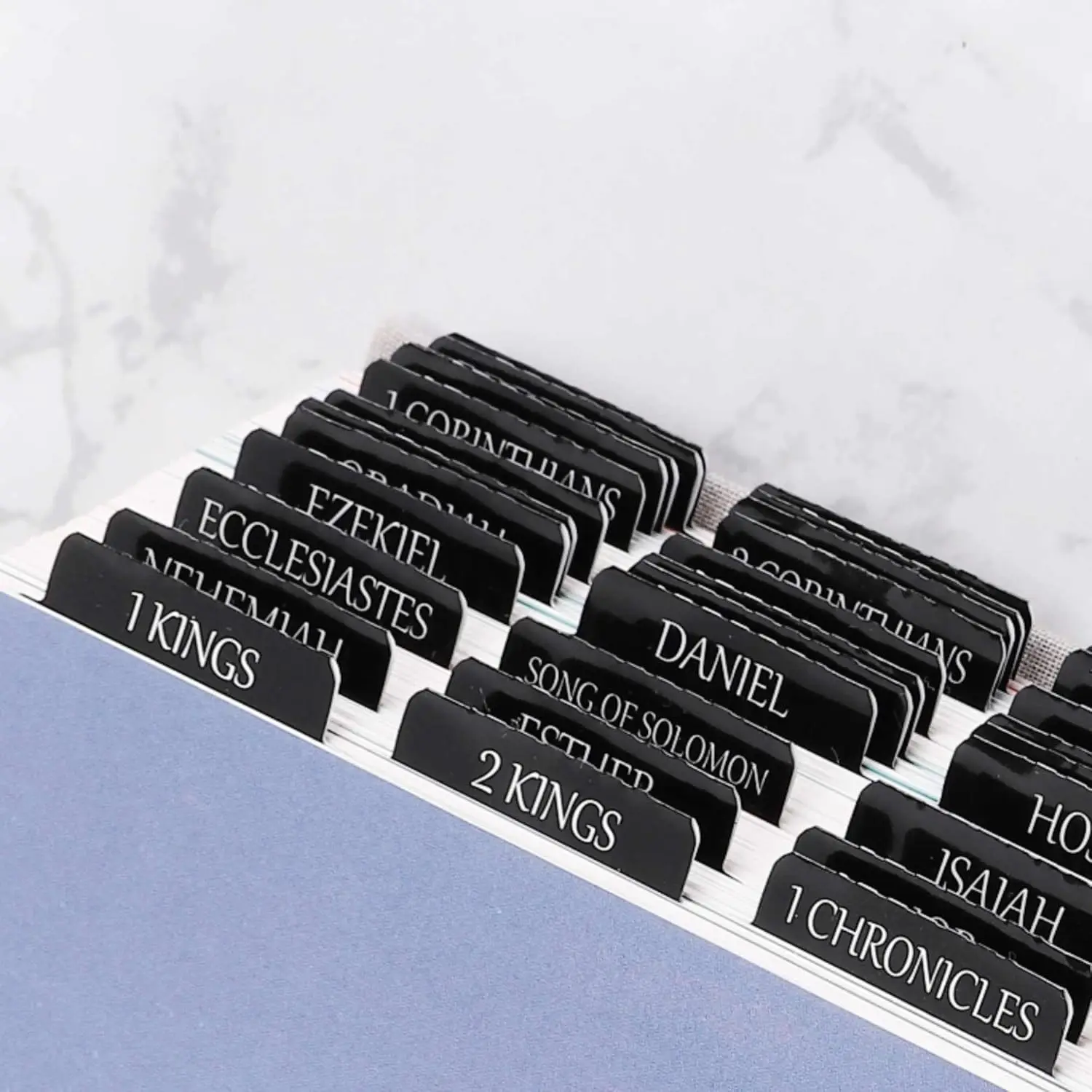 Reposition Laminated Bible Tabs Large Print Stickers Easy to Read and Apply Bible Tabs for Women and Man Black 4