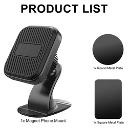 Magnetic 360° Dashboard Phone Holder - Universal Car Mount (Black)