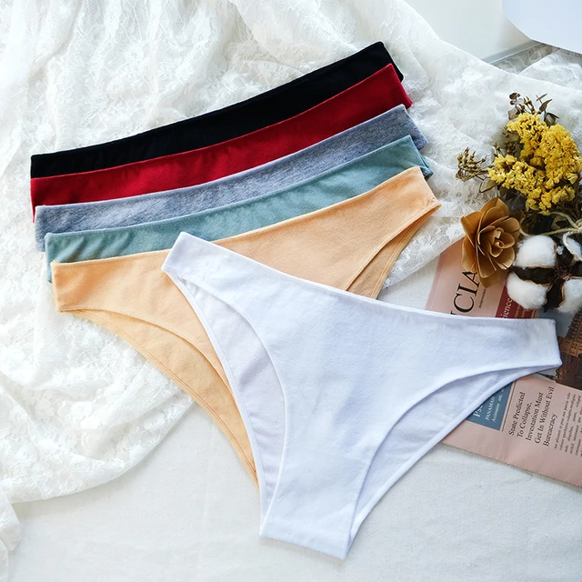 3 Pcs/lot Women's Underpants Soft Cotton Panties Girls Solid Color Briefs  Striped Panty Sexy Lingerie Female Underwear M-XXL - AliExpress