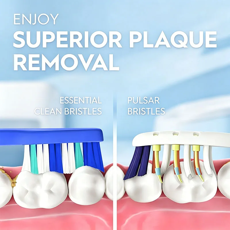 오랄비 프로-3D 펄스 진동 전동 칫솔 2개 배터리로 작동되는 마이크로 펄스 플러싱 커플용 연인에게 선물하기 좋은 제품