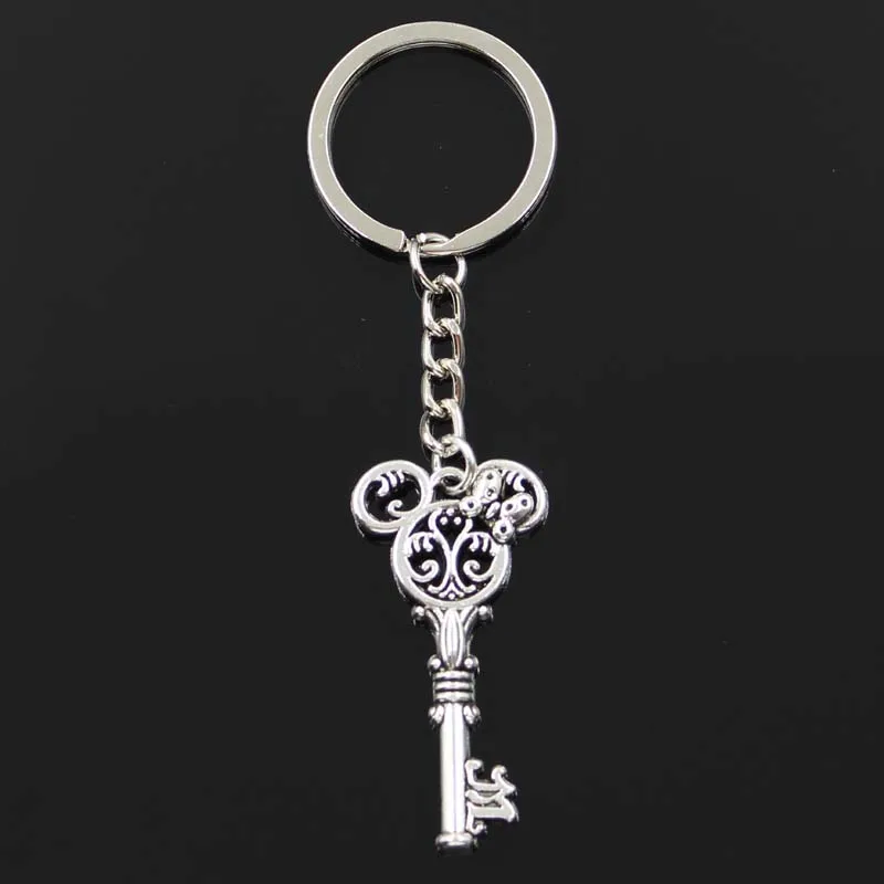 Mode Keychain 46x22mm Vintage Maus Schlüssel Bronze Silber Farbe Anhänger DIY Männer Schmuck Auto Schlüssel Kette Ring halter Souvenir Geschenk