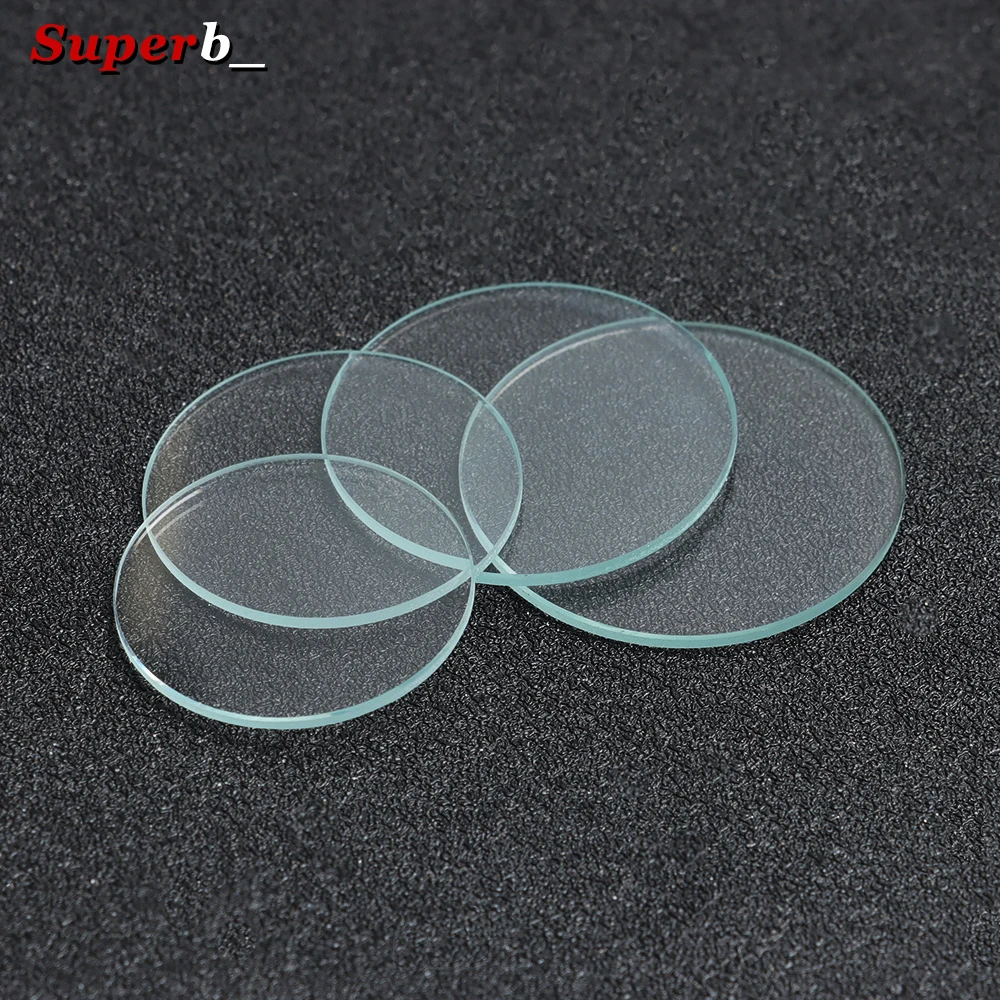 Premium Transparent Watch Crystal - Flat Glass, Various Thickness Options (1.5mm - 3mm), Diameter 28-38mm, Single Piece Accessory