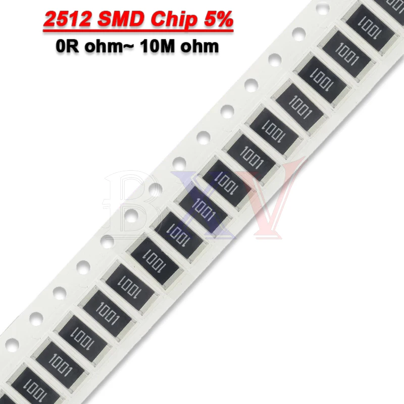 

50 шт./лот 2512 SMD Chip 5% 1 Вт 0R ~ 10 м 1 Вт 0 1 10 100 150 220 330 Ом 1K 2,2 K 10K 100K 220K 0R 1R 10R 100R 150R 220R 330R 470R 1 м
