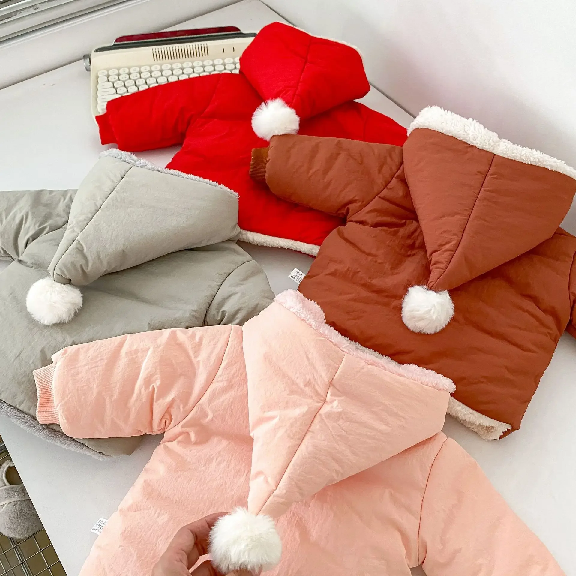 4508 Baby Coat Winter New Cotton Baby Girl's Hooded Coat Plus Velvet Warm Hooded Jacket Coats