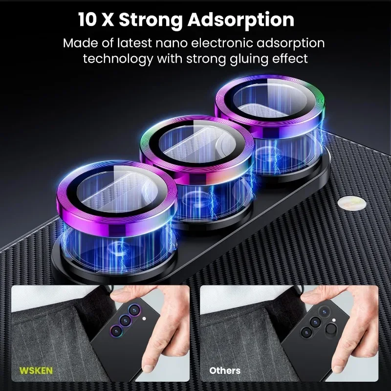 Enhanced Tempered Glass Camera Lens Protector with Metal Case Cap