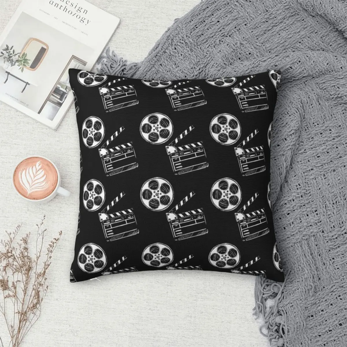 

Movies, Film And Clapperboard Pillowcase Polyester Pillows Cover Cushion Comfort Throw Pillow Sofa Decorative Cushions Used