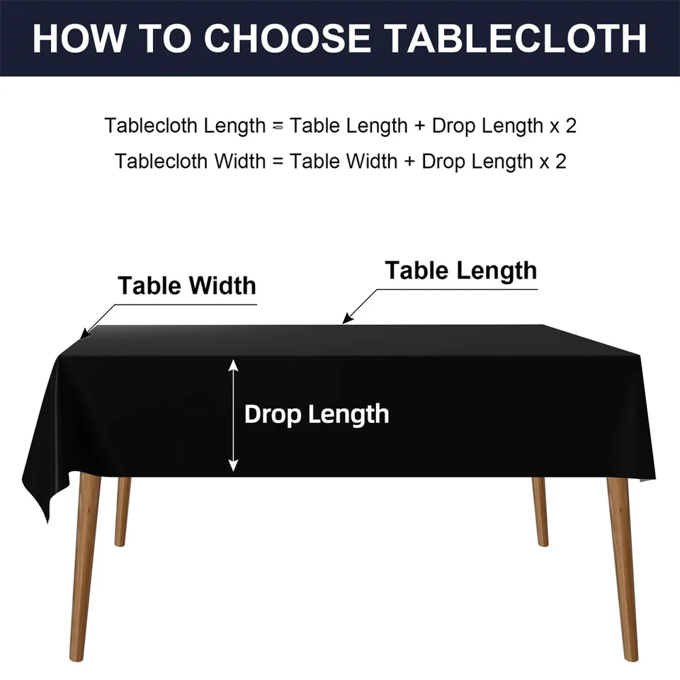 Waterproof PVC Tablecloth - Rectangle, Oil-Proof, Wipe-Clean For Holidays & Daily Use (55x108 Inches)