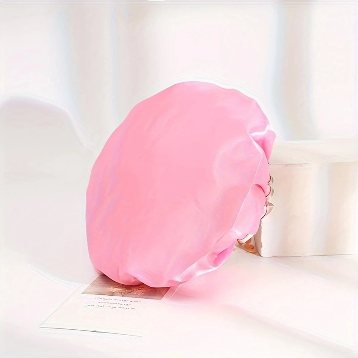 Double Layers Waterproof Shower Cap for Women